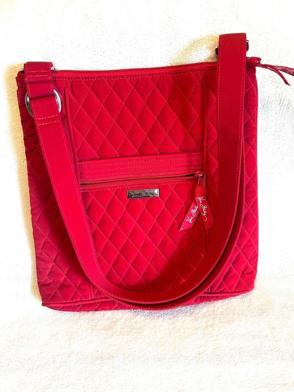 NEW Vera Bradley Tango Red Hipster Crossbody Bag Quilted Tote Purse - Picture 2 of 15
